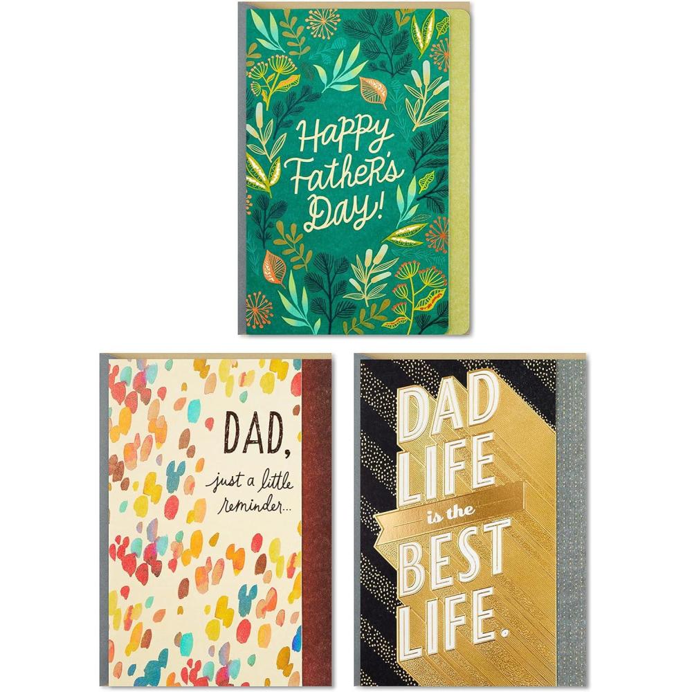 imageHallmark Pack of 3 Assorted Fathers Day Cards Wonderful DadsFathers Day  Wonderful Dads