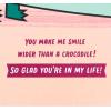 Hallmark Mother’s Day Card (Heart in Envelope) for Anniversary, Romantic Birthday, Everyday Love, Sweetest Day(Smile Wider than a Crocadile)