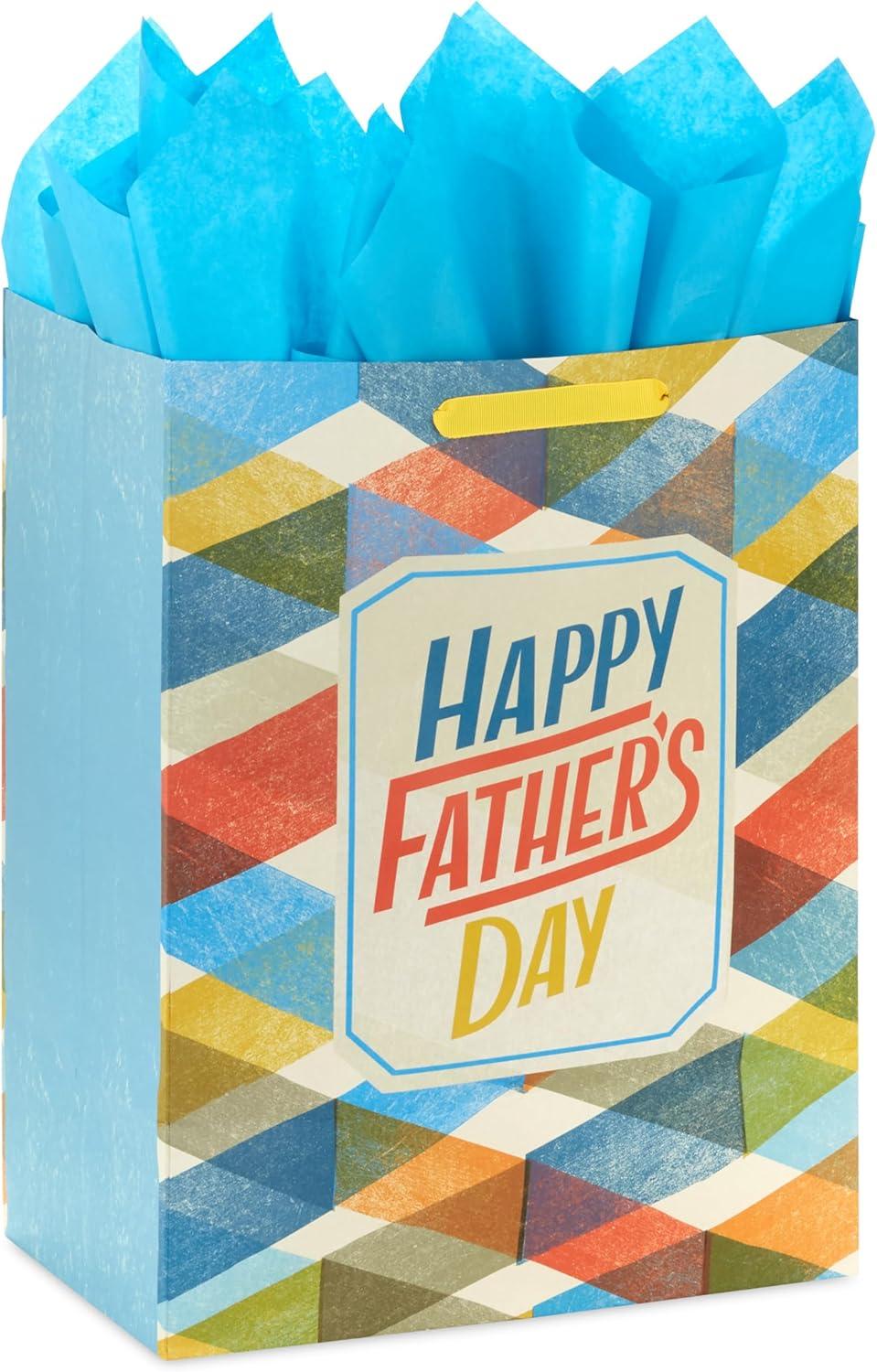 imageHallmark 13quot Large Fathers Day Gift Bag Woodsy Outdoors Happy Fathers Day for Dads Grandpas Uncles BrothersPlaid