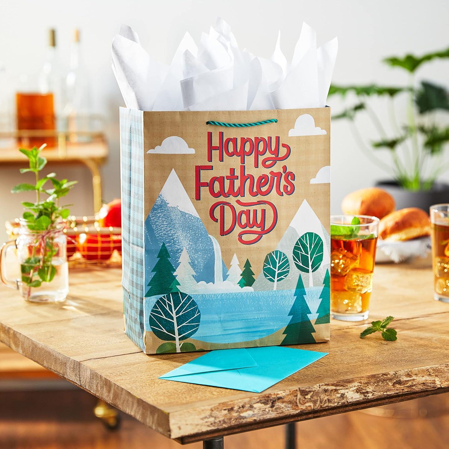 imageHallmark 13quot Large Fathers Day Gift Bag Woodsy Outdoors Happy Fathers Day for Dads Grandpas Uncles BrothersWoodsy Outdoors