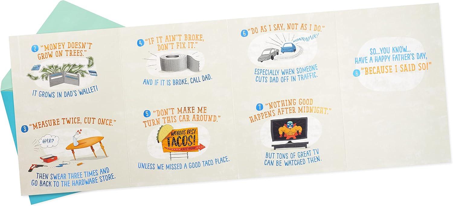 imageHallmark Funny Fathers Day Card for Dad from Son or Daughter Things We Learn from DadsThings We Learn from Dads
