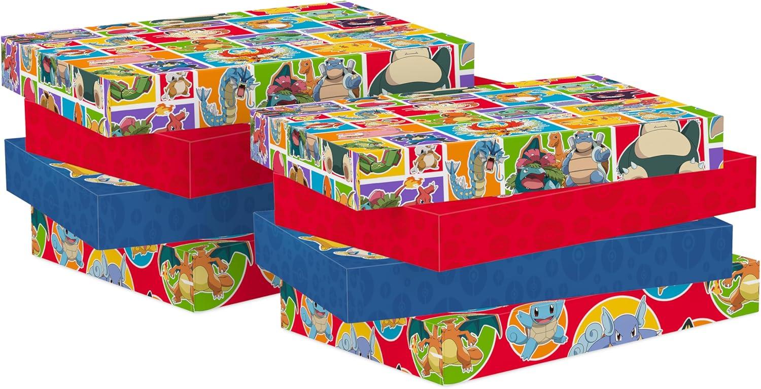 imageHallmark Pokmon Wrapping Paper Rolls  Pikachu Charmander Bulbasaur Gift Wrap Paper Set of 3 Rolls 60 sq ft ttl for Birthday Kids Parties Gamers Christmas PresentsGift Boxes