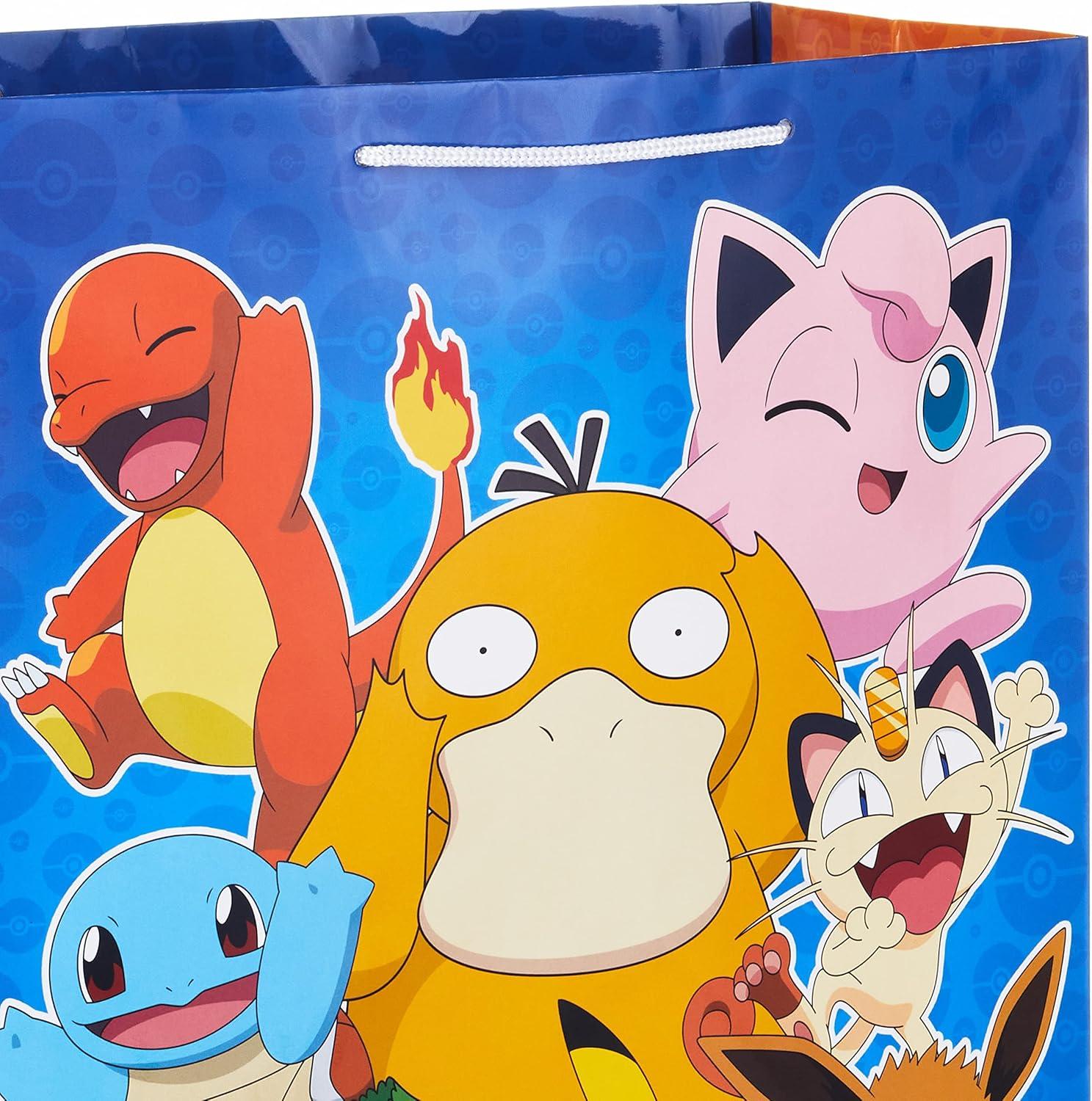 imageHallmark Pokmon Wrapping Paper Rolls  Pikachu Charmander Bulbasaur Gift Wrap Paper Set of 3 Rolls 60 sq ft ttl for Birthday Kids Parties Gamers Christmas PresentsGift Bags