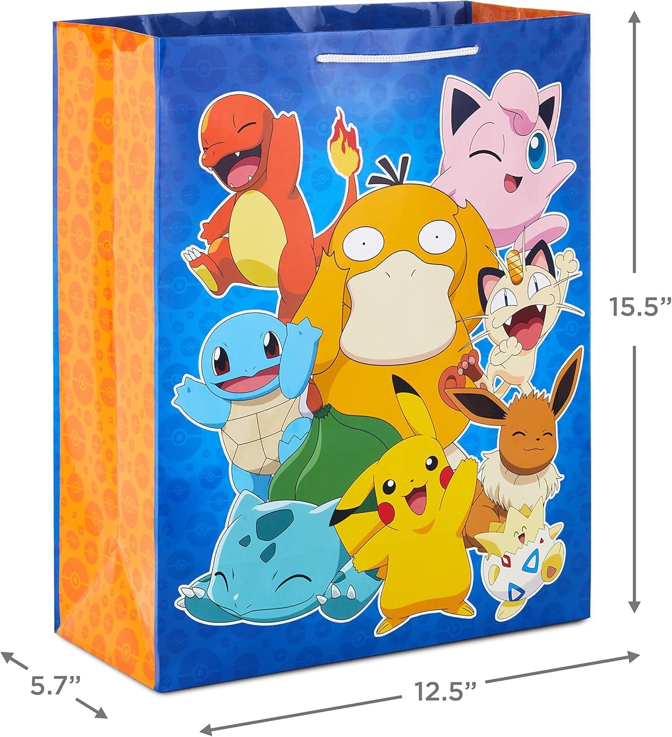 imageHallmark Pokmon Wrapping Paper Rolls  Pikachu Charmander Bulbasaur Gift Wrap Paper Set of 3 Rolls 60 sq ft ttl for Birthday Kids Parties Gamers Christmas PresentsGift Bags