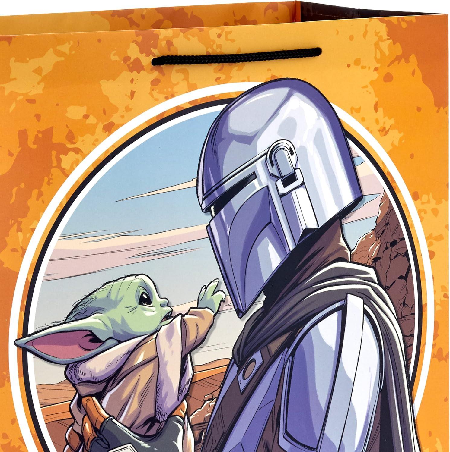 imageHallmark Star Wars The Mandalorian 13quot Large Gift Bag Bundle 3 Bags Baby Yoda The Mandalorian Grogu for Birthdays Christmas Fathers Day May the 4thLarge Gift Bags 3count