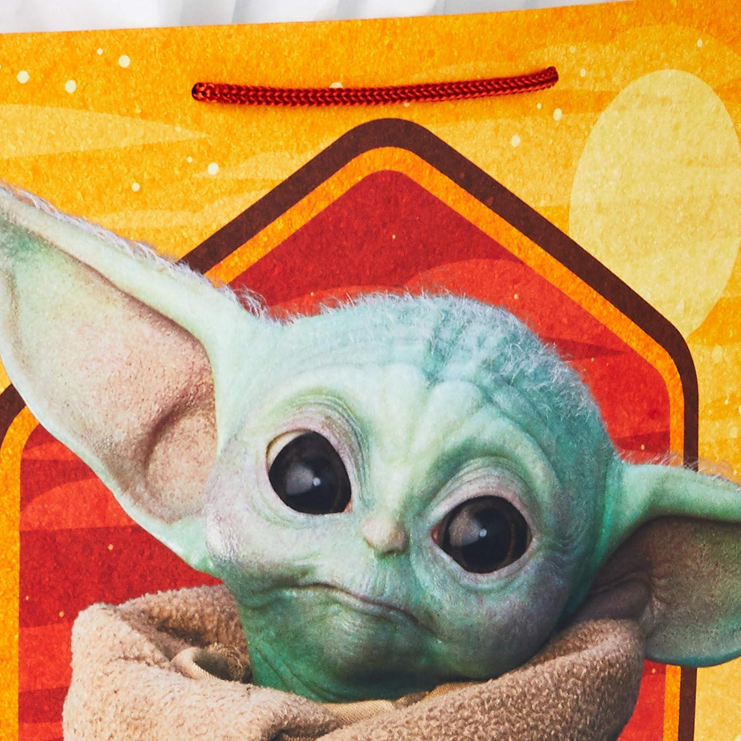 imageHallmark Star Wars The Mandalorian 13quot Large Gift Bag Bundle 3 Bags Baby Yoda The Mandalorian Grogu for Birthdays Christmas Fathers Day May the 4thLarge Gift Bag 1count