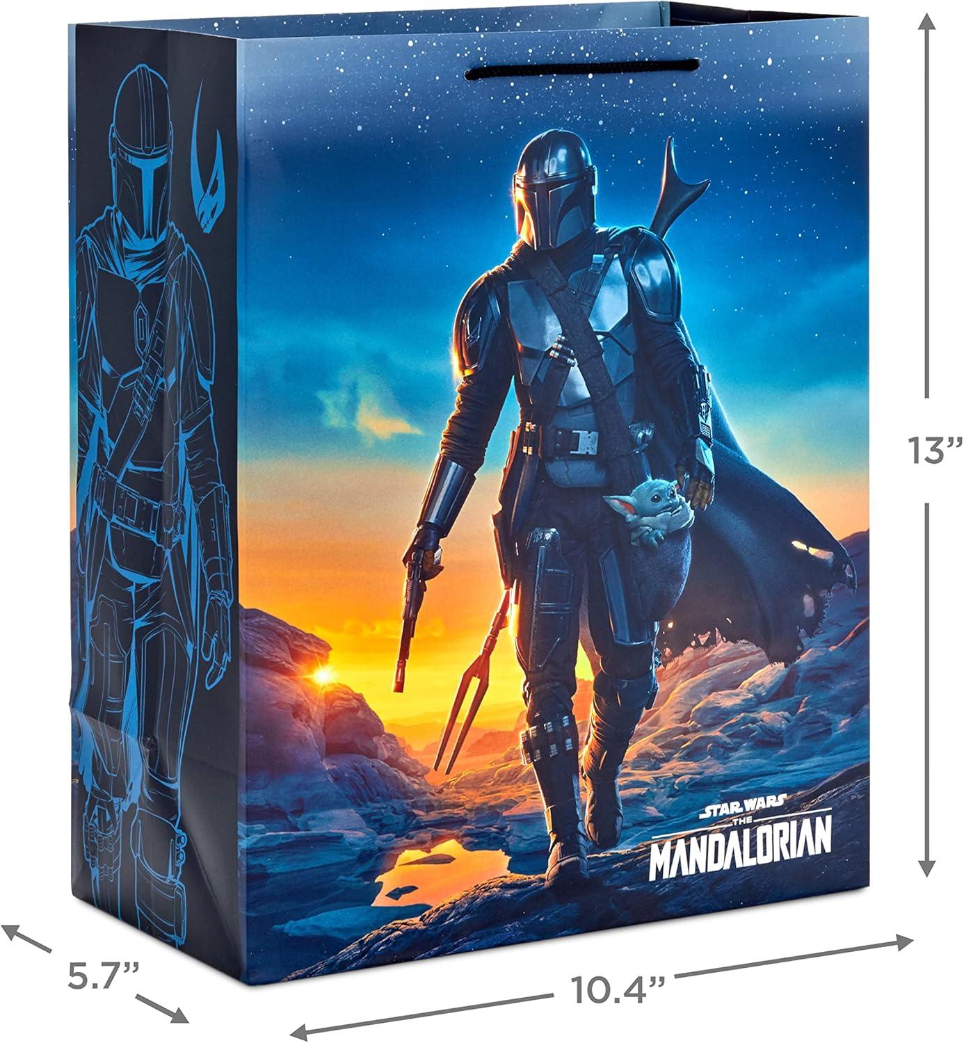 imageHallmark Star Wars The Mandalorian 13quot Large Gift Bag Bundle 3 Bags Baby Yoda The Mandalorian Grogu for Birthdays Christmas Fathers Day May the 4thLarge Gift Bags 3count