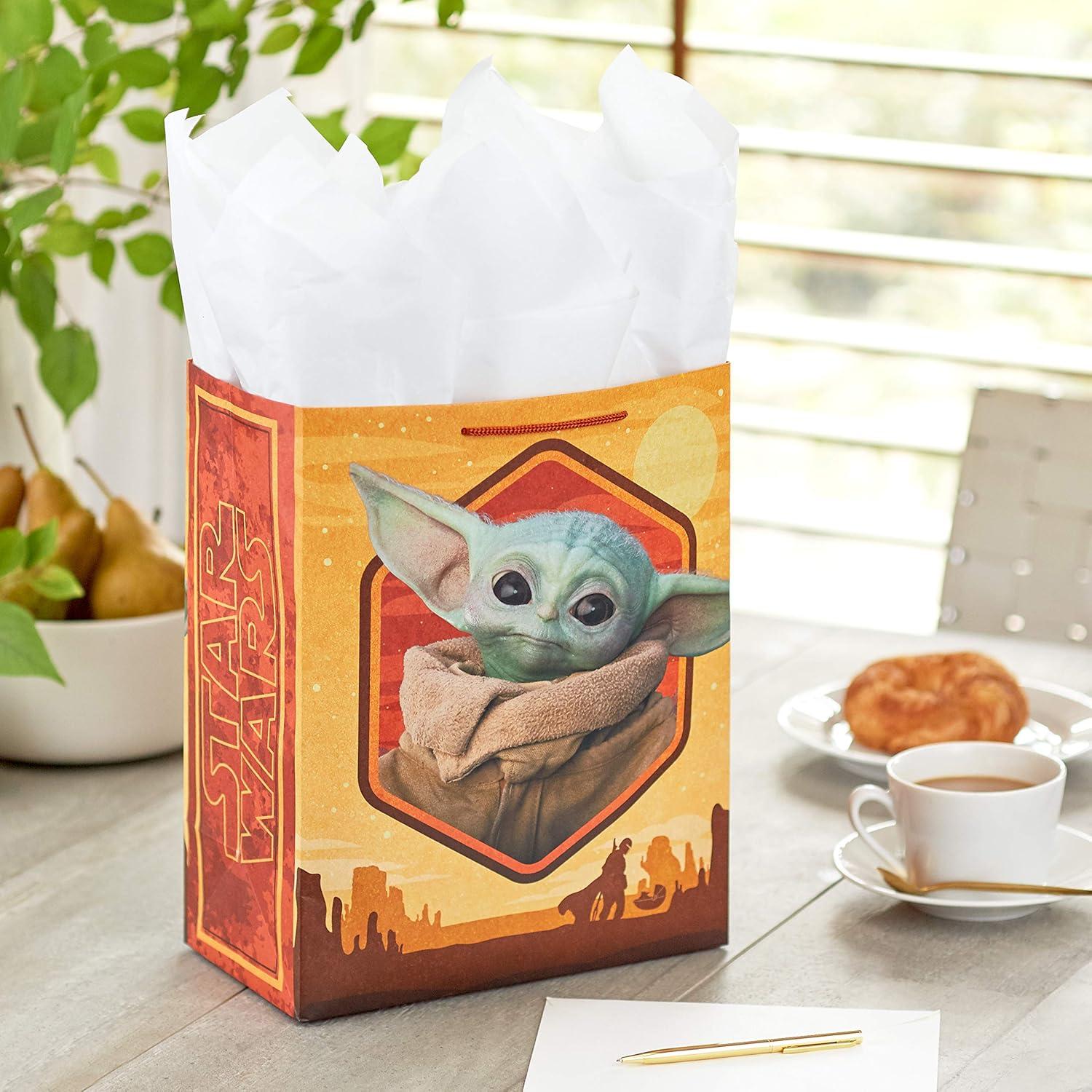 imageHallmark Star Wars The Mandalorian 13quot Large Gift Bag Bundle 3 Bags Baby Yoda The Mandalorian Grogu for Birthdays Christmas Fathers Day May the 4thLarge Gift Bag 1count