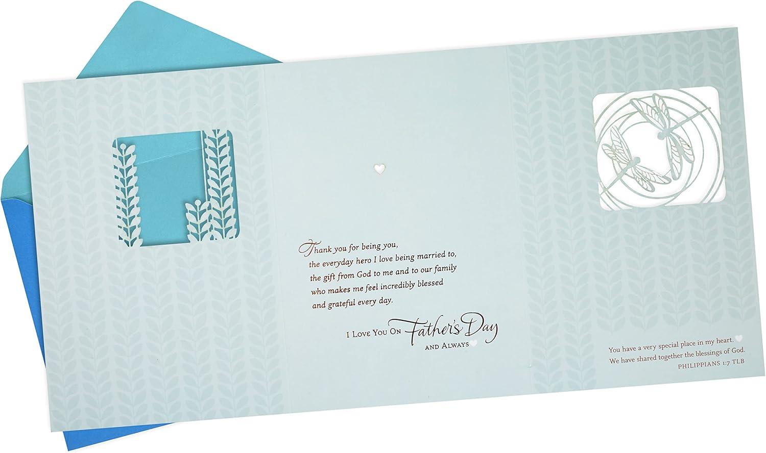 imageHallmark Wood Fathers Day Card for Husband or Boyfriend Love Thats Forever Model Number 699FFW1103Religious  My Heart Thanks God