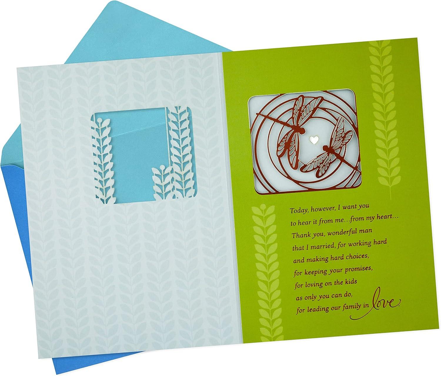 imageHallmark Wood Fathers Day Card for Husband or Boyfriend Love Thats Forever Model Number 699FFW1103Religious  My Heart Thanks God