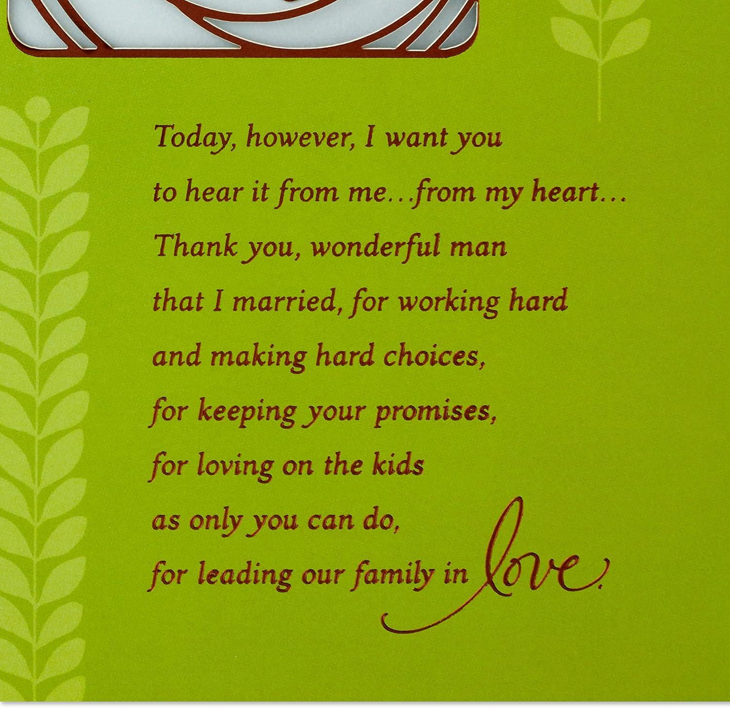 imageHallmark Wood Fathers Day Card for Husband or Boyfriend Love Thats Forever Model Number 699FFW1103Religious  My Heart Thanks God