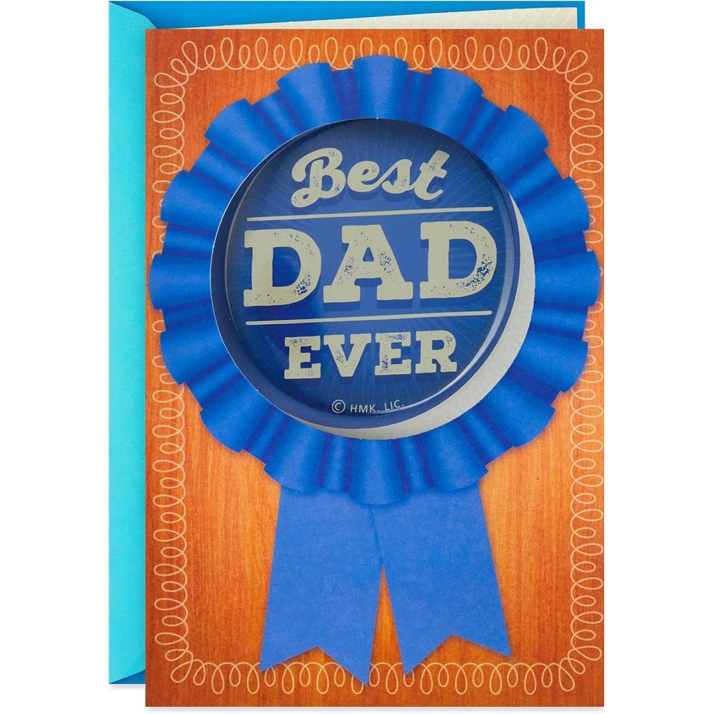 imageHallmark Fathers Day Card with Removable Badge Best Dad Ever or Birthday Card for DadBest Dad Ever  Removable Pin