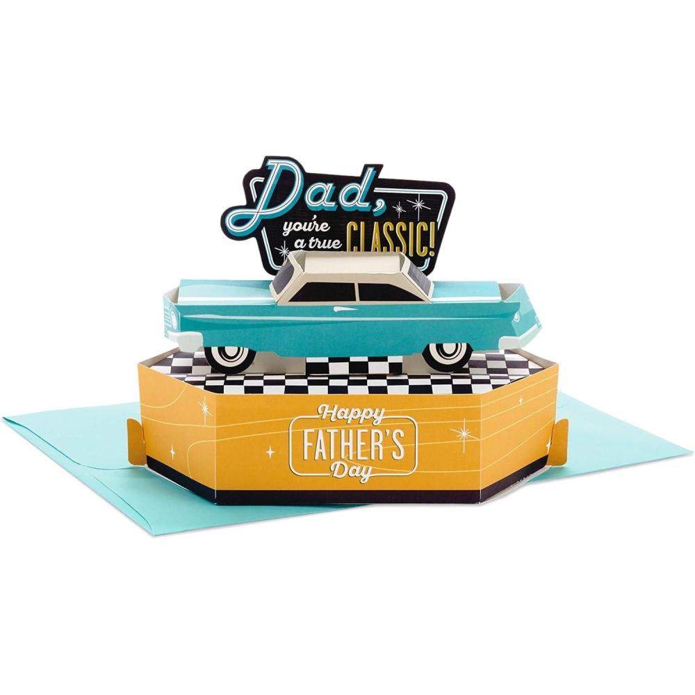 imageHallmark Paper Wonder Displayable Pop Up Fathers Day Card for Dad Classic CarPop Up  Classic Car