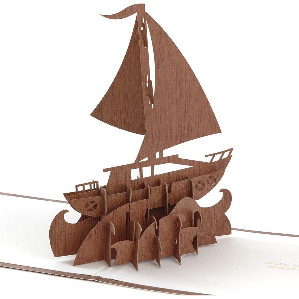 imageHallmark Signature Paper Wonder Wood Pop Up Fathers Day Card SailboatSailboat
