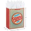 Hallmark 13″ Large Gift Bag with Card and Tissue Paper (Rustic Grey and Blue Stripes) for Dad, Grandpa, Uncle, Step-dad(Happy Father’s Day)