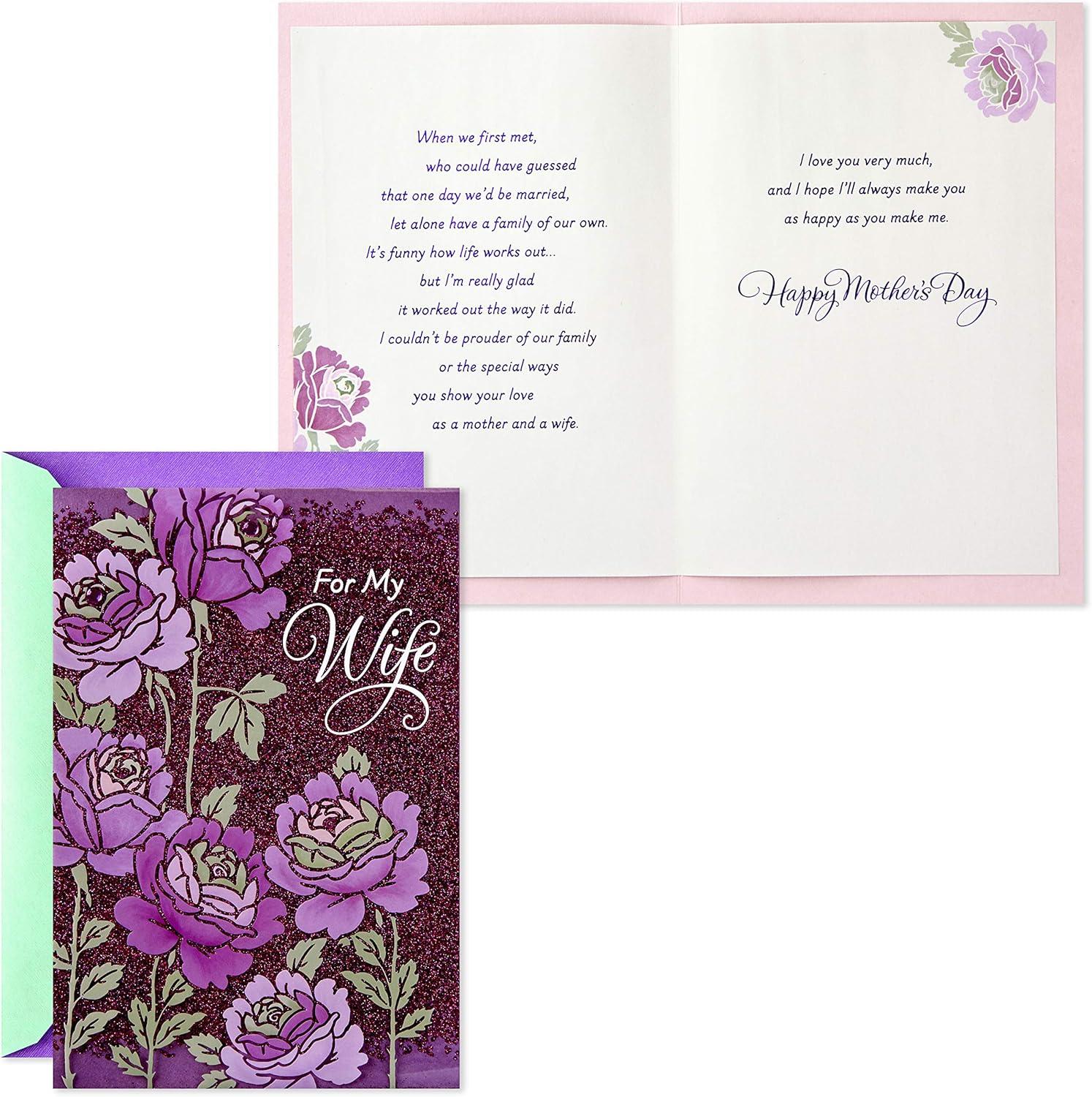 imageHallmark Mothers Day Card for Wife Purple Flowers 699MBC1249Purple Flowers