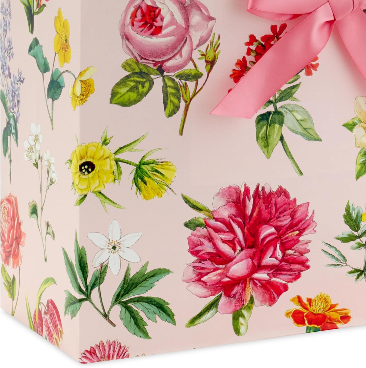 imageHallmark 10quot Large Mothers Day Gift Bag with Tissue Paper Vintage Floral with Pink Bow for Easter Bridal Showers Graduations New MomsFloral