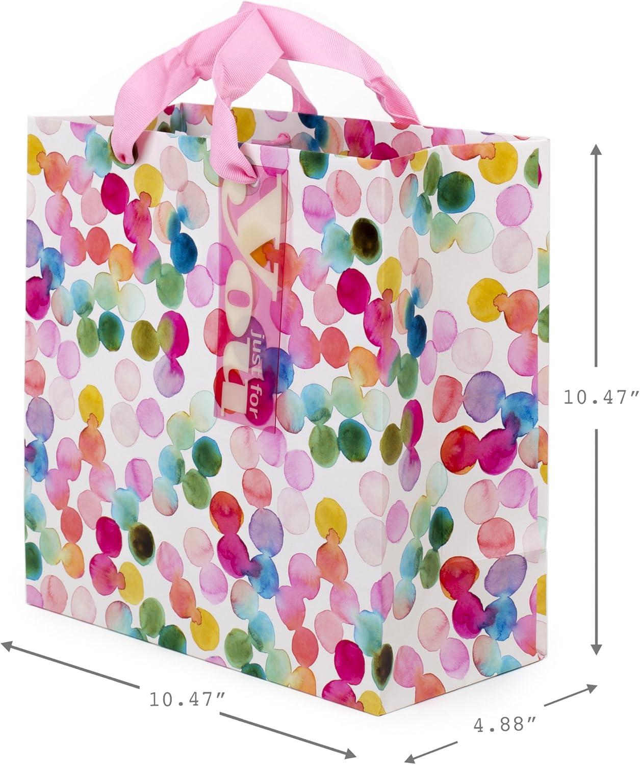 imageHallmark 10quot Large Square Gift Bag Watercolor Dots Just for You for Birthdays Mothers Day Easter Graduations Retirements and MoreWatercolor Dots