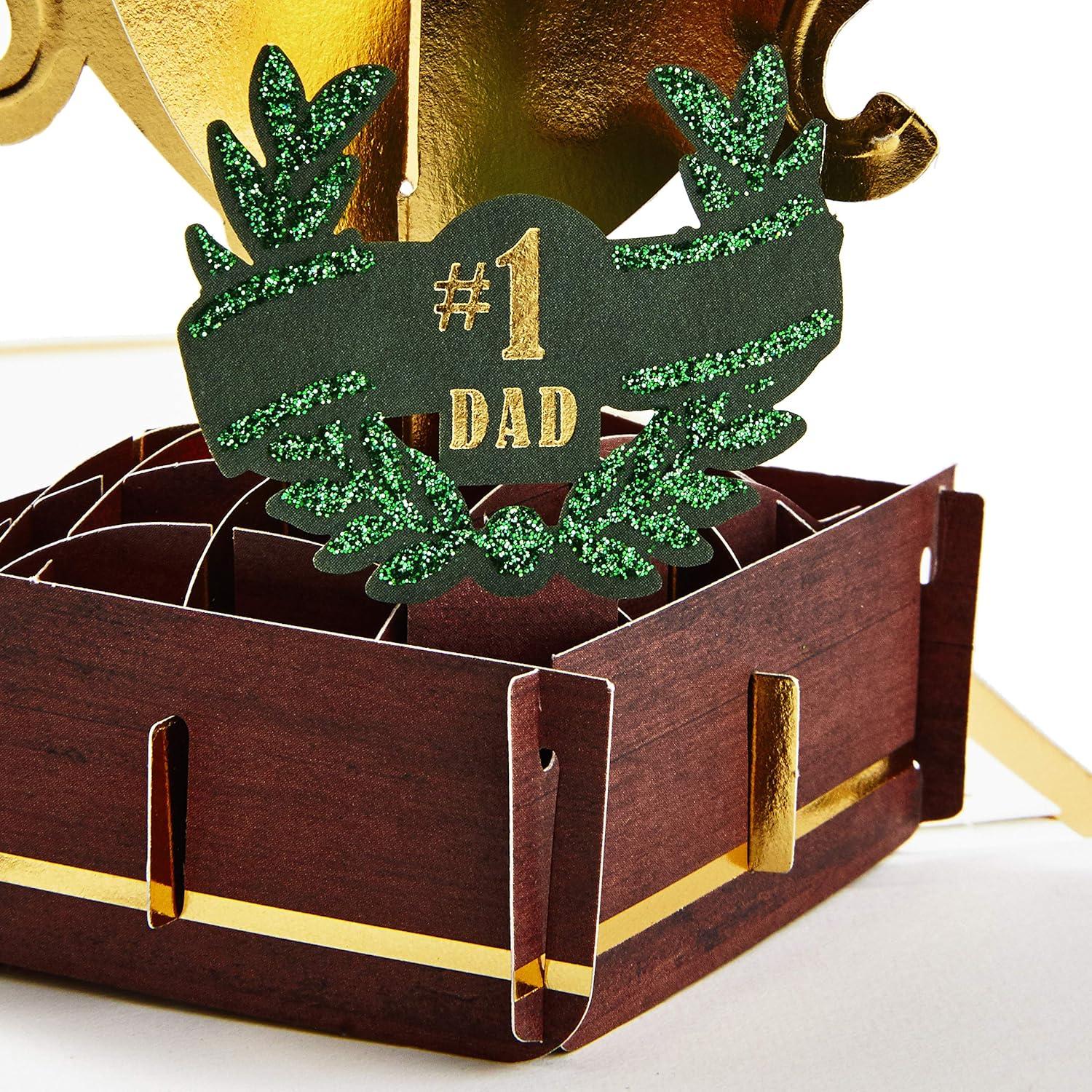 imageHallmark Signature Paper Wonder Pop Up Fathers Day Card 1 Dad TrophyGold Green and Brown