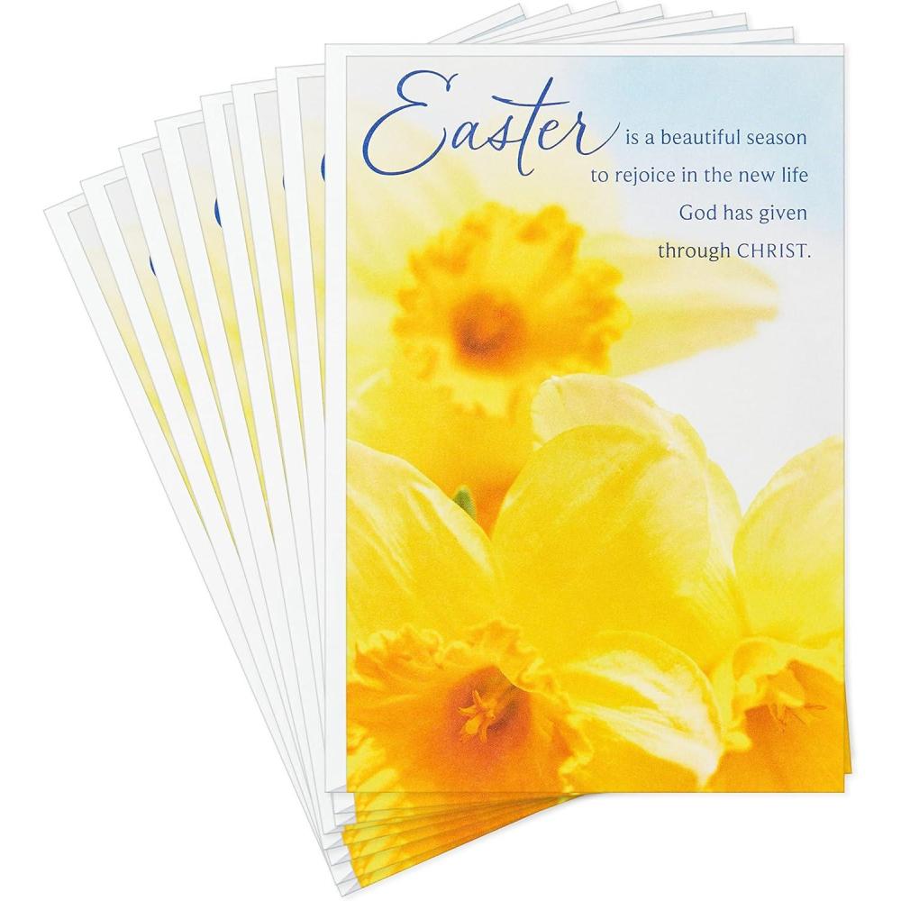 imageDaySpring Religious Easter Cards Pack Daffodils 8 Cards with EnvelopesDaffodils  8 Religious Cards with Envelopes
