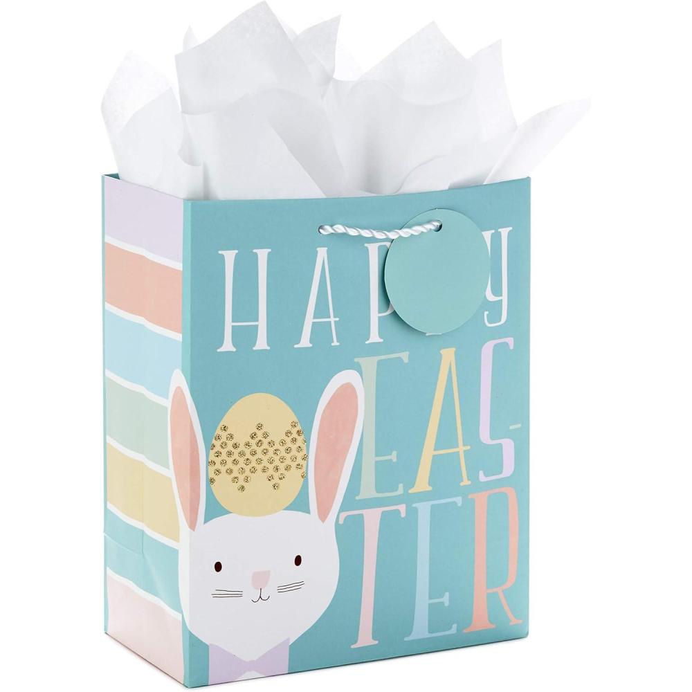 imageHallmark 13quot Large Easter Gift Bag with Tissue Paper Easter Bunny with Egg for Easter Egg Hunts Easter Baskets Easter Presents9 Medium