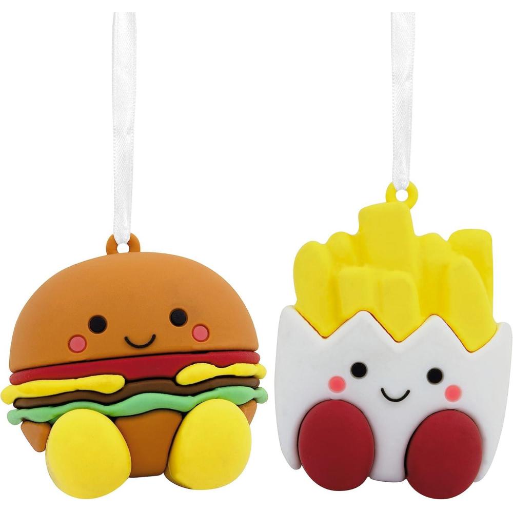imageHallmark Better Together Pizza and Ranch Dressing Magnetic Christmas Ornaments Set of 2Burger  Fries
