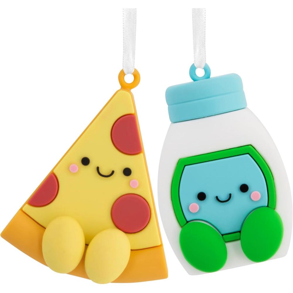 imageHallmark Better Together Pizza and Ranch Dressing Magnetic Christmas Ornaments Set of 2Pizza  Ranch