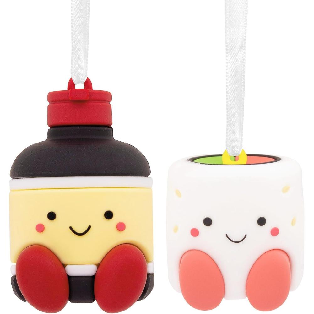 imageHallmark Better Together Pizza and Ranch Dressing Magnetic Christmas Ornaments Set of 2Sushi  Soy Sauce