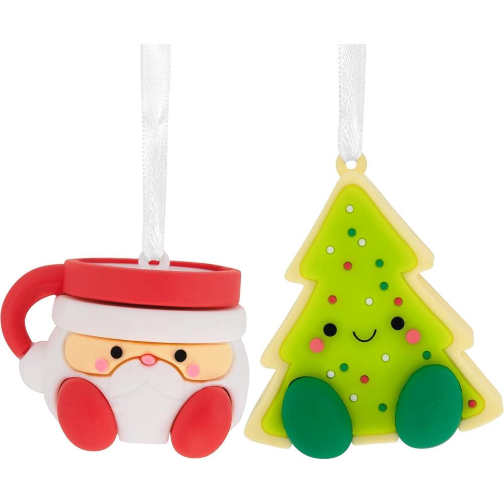 imageHallmark Better Together Santa Milk Mug and Christmas Tree Cookie Magnetic Christmas Ornaments Set of 2 ShatterproofMilk  Cookies