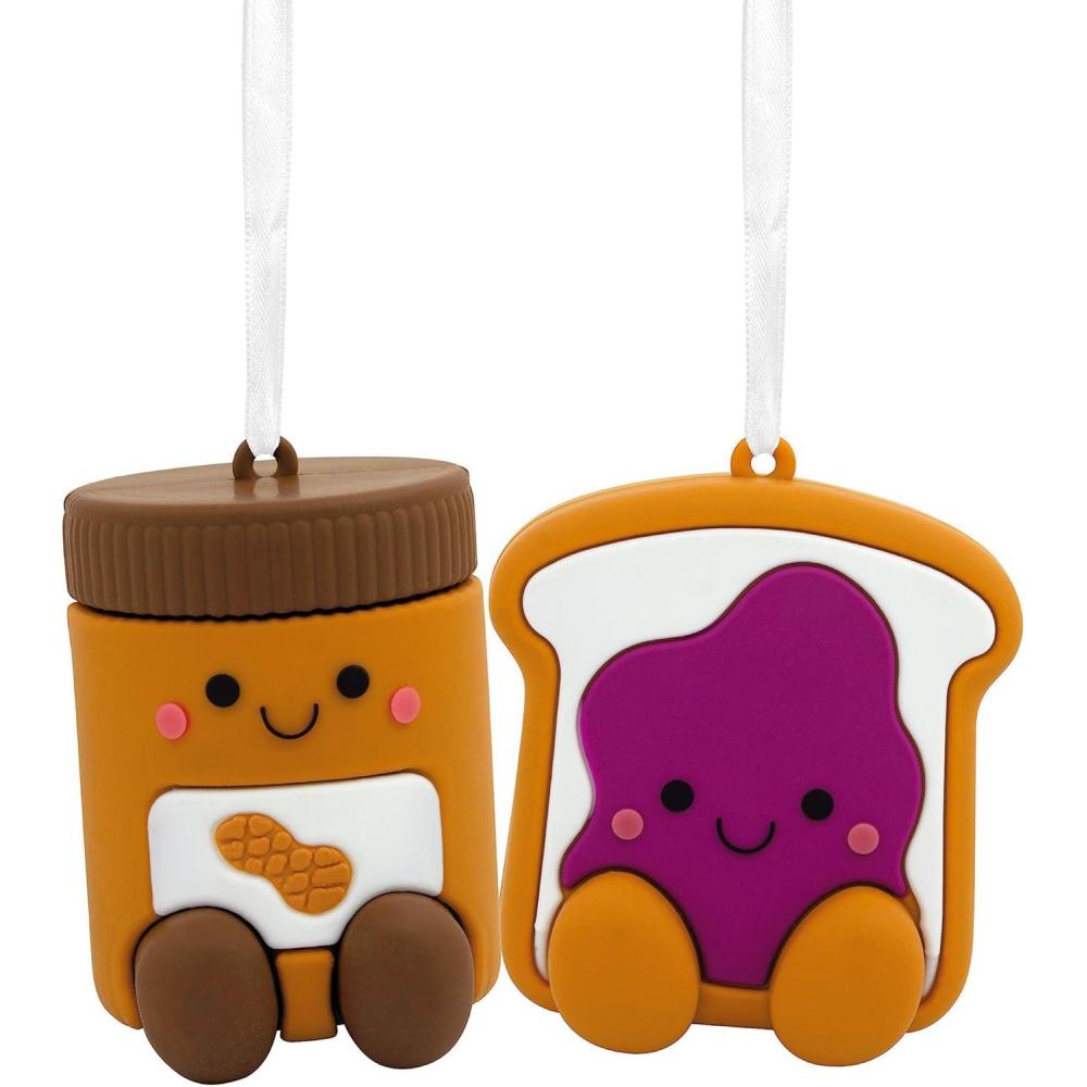 imageHallmark Better Together Strawberry and Chocolate Magnetic Christmas Ornaments for Tree Set of 2Peanut Butter  Jelly