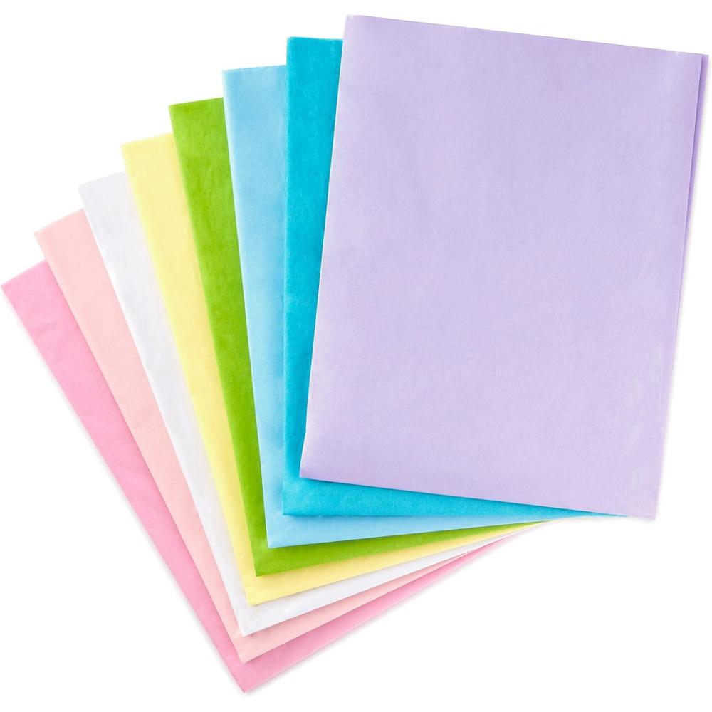 imageHallmark Bulk Tissue Paper Pastel Rainbow 8 Colors 120 Sheets for Easter Spring Gift Wrap Crafts DIY Paper Flowers Tassel Garland and MorePaper