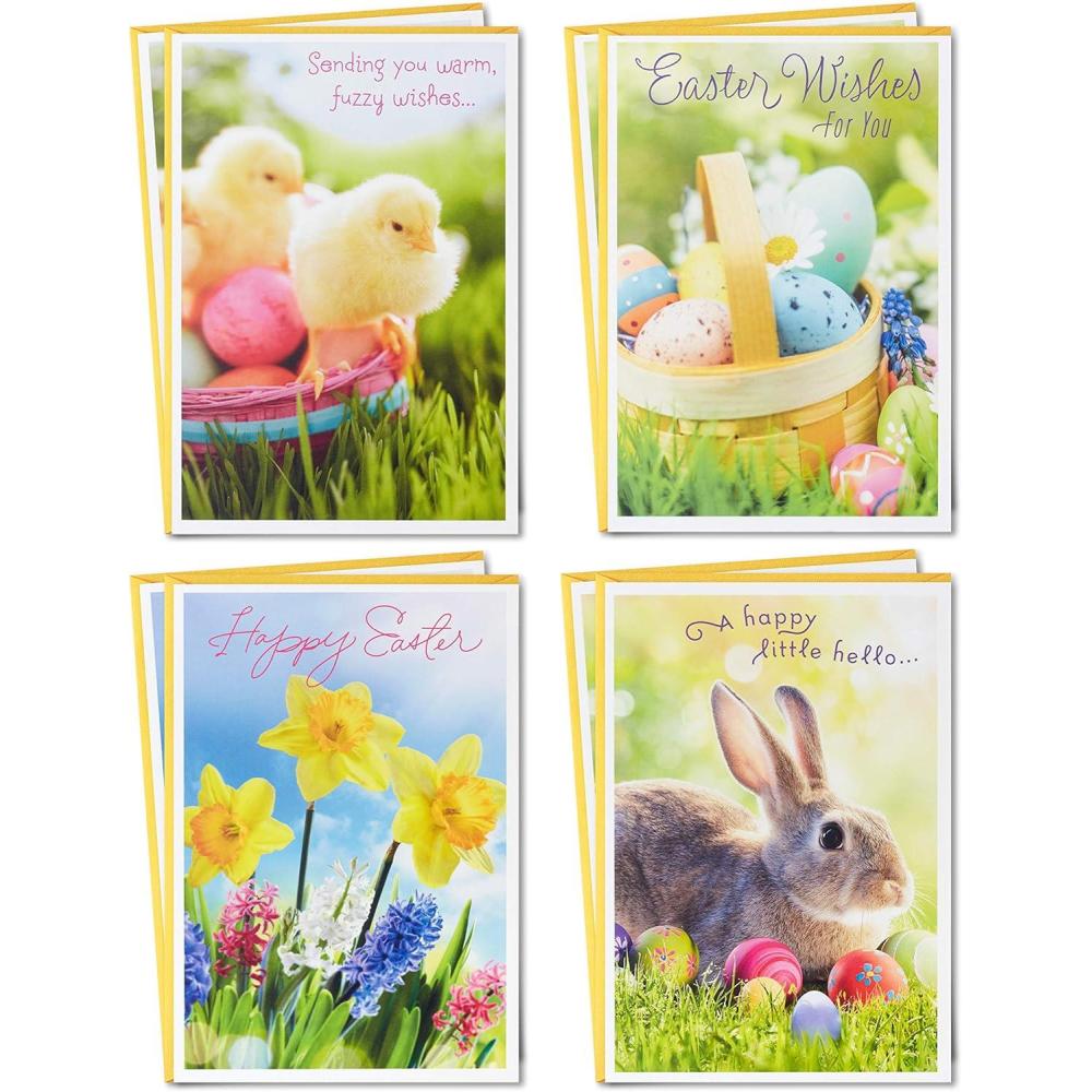 imageHallmark Easter Cards Assortment Fuzzy Wishes 8 Cards with EnvelopesEaster  Cute Fuzzy Wishes