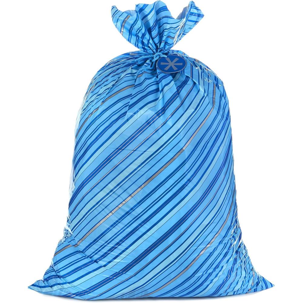 imageHallmark Jumbo Plastic BagBlue Stripes