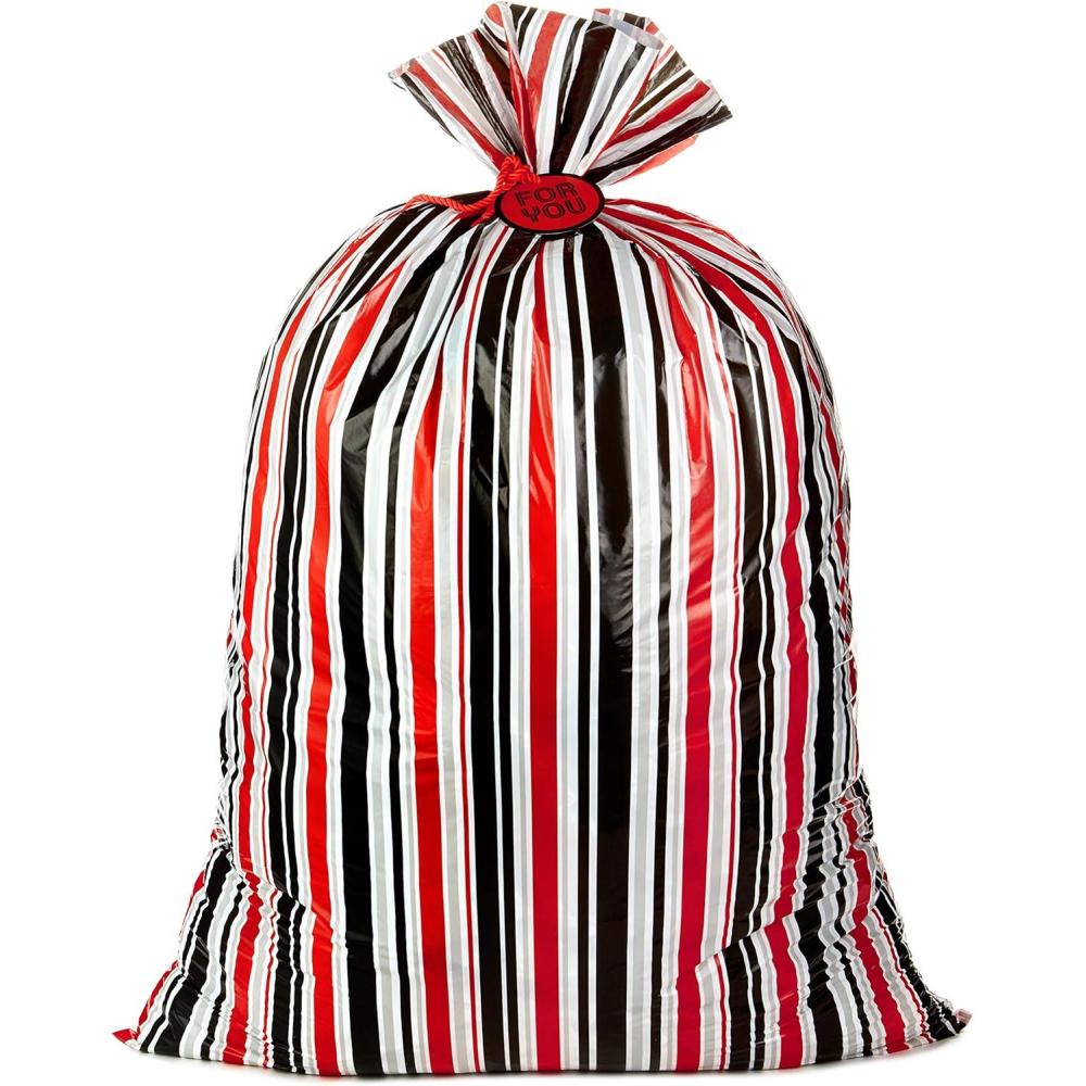 imageHallmark Jumbo Plastic BagRed and Black Stripes