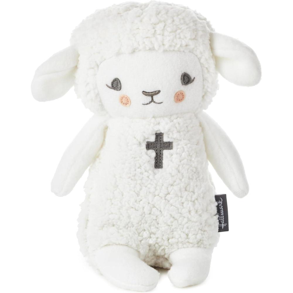 imageHallmark Lullaby Lamb Plush Musical Stuffed Animal for Kids Religious Gifts Baptism First Communion Easter Gifts for Kids