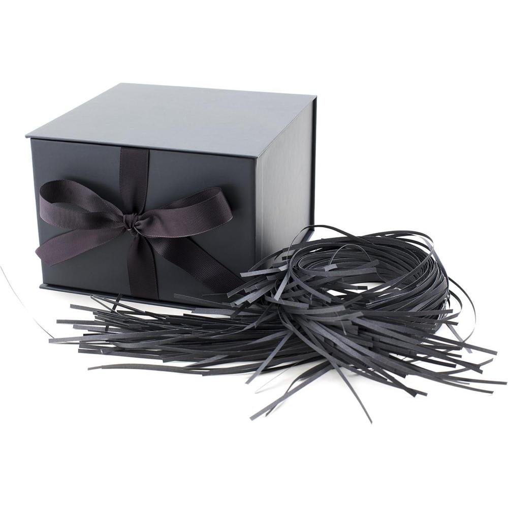 imageHallmark Medium Gift Box with Lid and Shredded Paper Fill Blue 7 inch Box for Birthdays Graduations Anniversaries Fathers Day Christmas Valentines Day All OccasionCoal