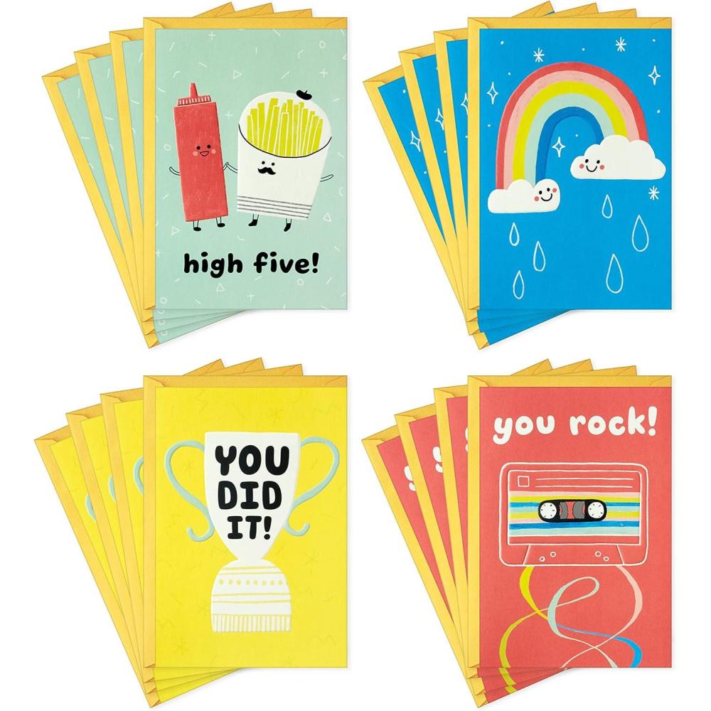 imageHallmark Mini Valentines Day Notecard Assortment for Kids and Teens Sports 18 Cards with EnvelopesYou Rock