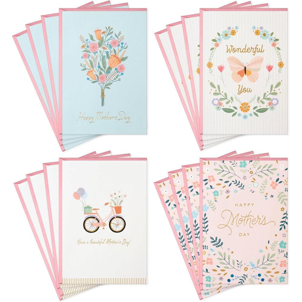 imageHallmark Mothers Day Cards Assortment Flowers 16 Cards with Envelopes