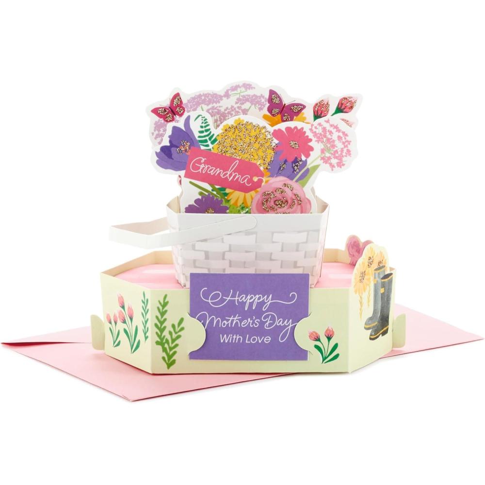 imageHallmark Mothers Day Pop Up Card for Grandma Displayable Basket of FlowersPop Up Basket of Flowers