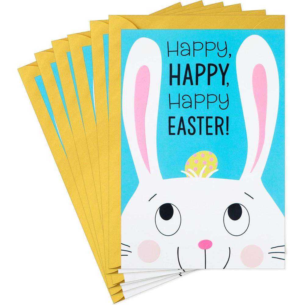 imageHallmark Pack of Easter Cards for Kids Easter Bunny 6 Cards with EnvelopesEaster Bunny  6 Cards with Envelopes