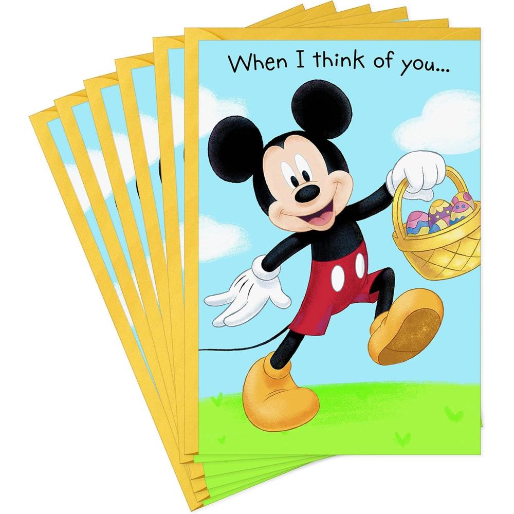 imageHallmark Pack of Easter Cards for Kids Easter Bunny 6 Cards with EnvelopesMickey Mouse  6 Cards with Envelopes