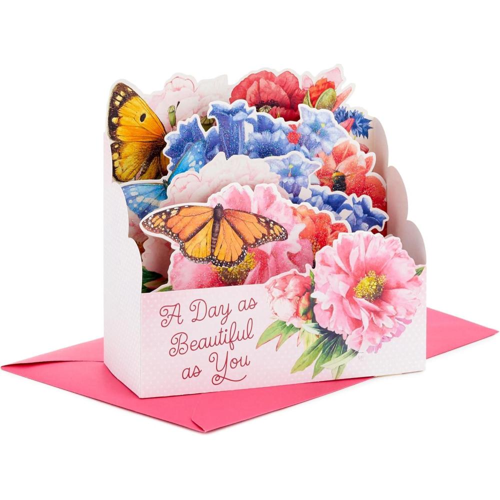 imageHallmark Paper Wonder Mothers Day Pop Up Card Marjolein Bastin Beautiful DayMothers Day  Butterfly Floral Pop Up