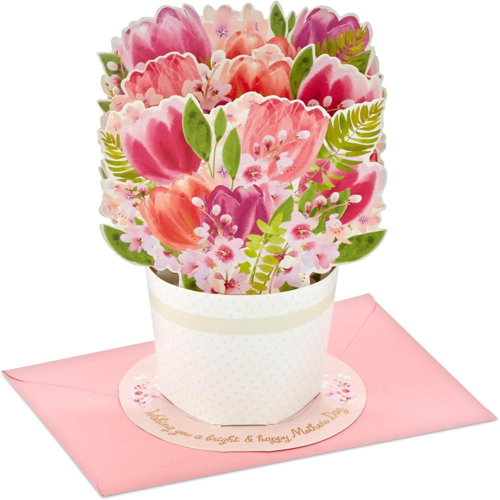 imageHallmark Paper Wonder Mothers Day Pop Up Card Mickey Mouse Flower CartPop Up  Bouquet of Tulips