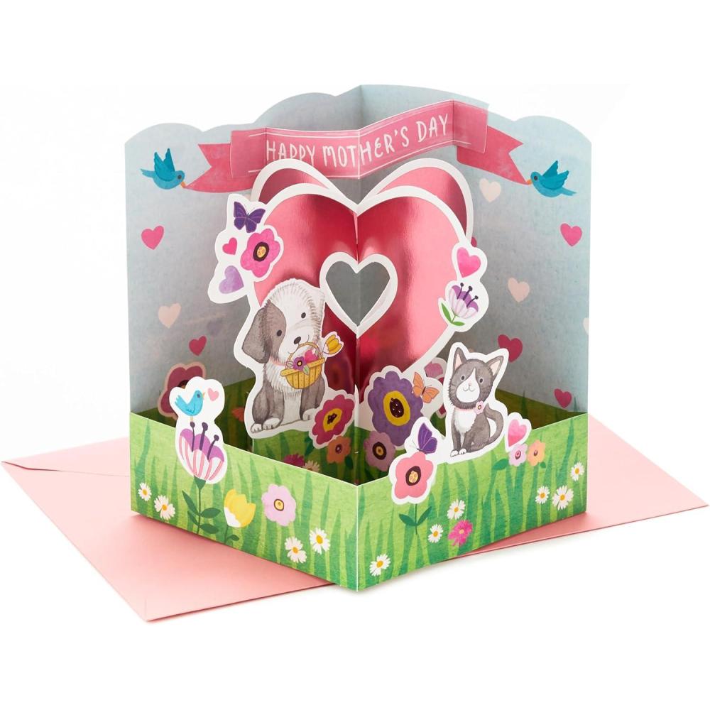 imageHallmark Paper Wonder Mothers Day Pop Up Card for Mom Daughter Sister Friend Love You A LattePop Up  So Much Dog and Cat Love