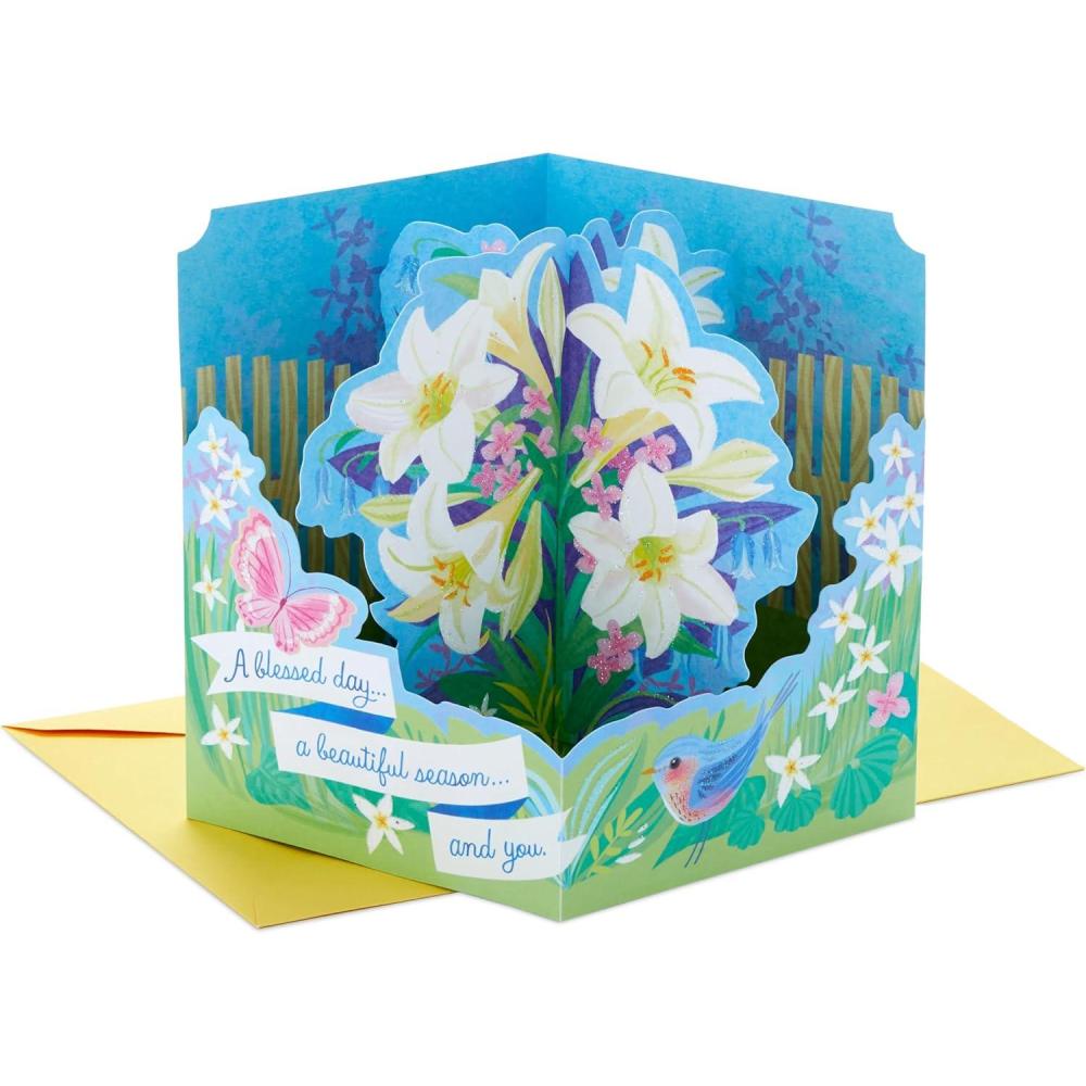 imageHallmark Paper Wonder Pop Up Easter Card Potted LiliesPop Up Lilies Card  Blessed Day
