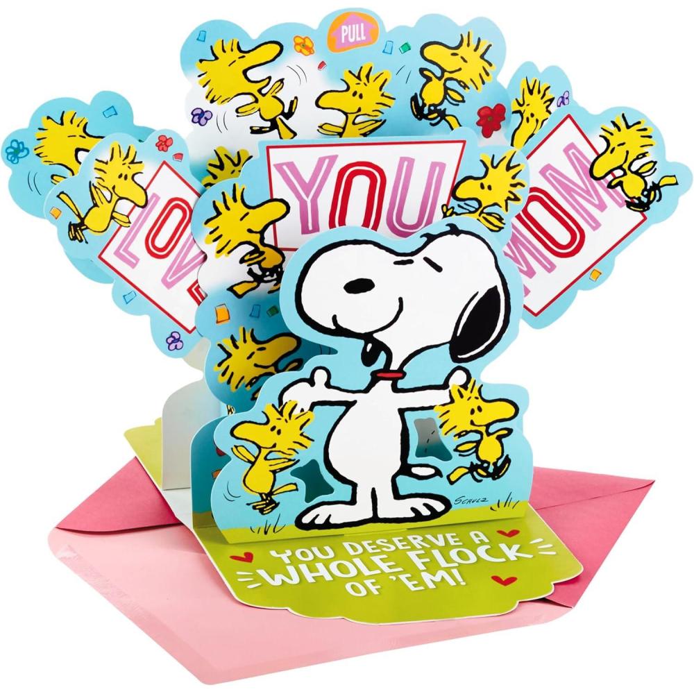 imageHallmark Peanuts Pop Up Mothers Day Card from Son or Daughter Snoopy and WoodstockPop Up Snoopy and Woodstock