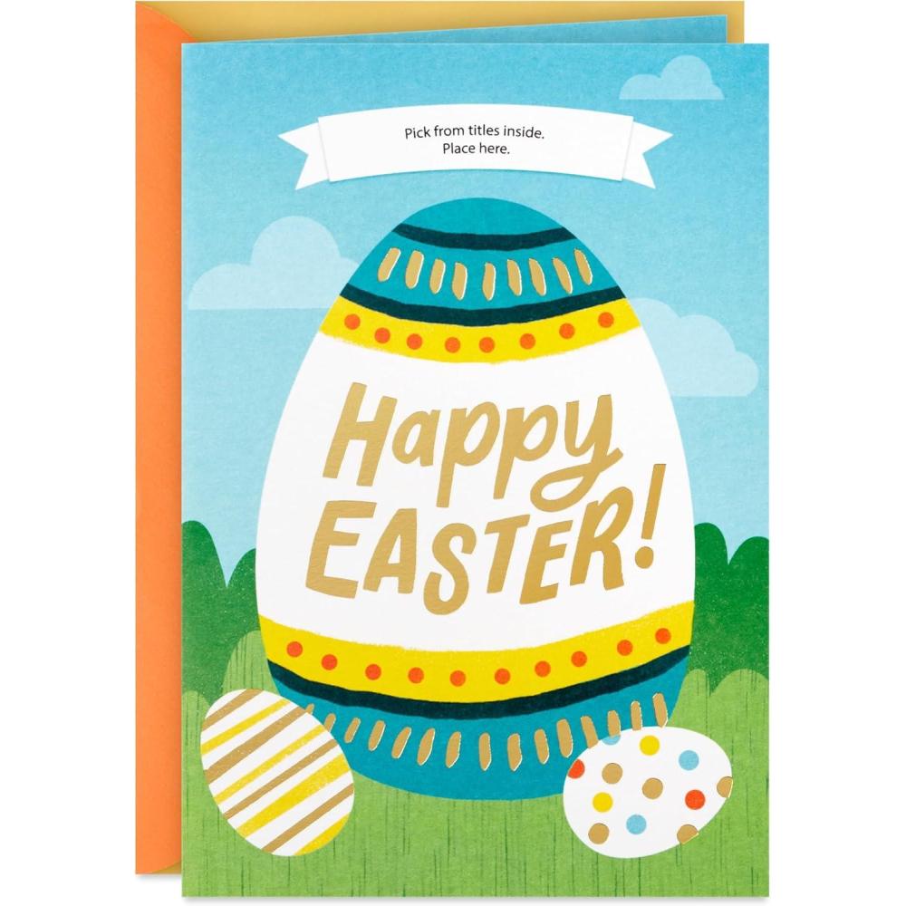 imageHallmark PickATitle Customizable Kids Easter Card Eggstra Fun for Son Daughter Niece Nephew GodchildEggstra Fun