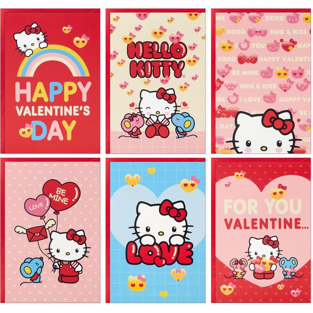 imageHallmark Sanrio Hello Kitty Valentines Day Cards for Kids School 36 Classroom Valentines with EnvelopesHello Kitty Valentine Card Assortment