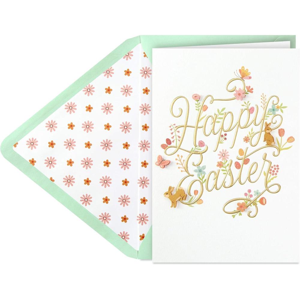 imageHallmark Signature Easter Card Bunnies and Butterflies Vintage Easter Card DesignBunnies and Butterflies