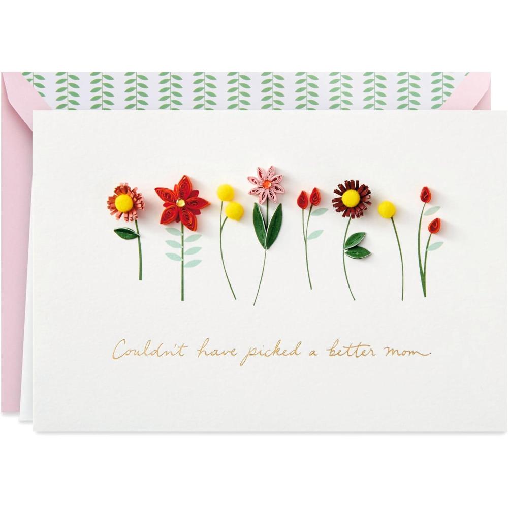 imageHallmark Signature Mothers Day Card Quilled Flowers Couldnt Have Picked a Better Mom 899MBC1009Floral